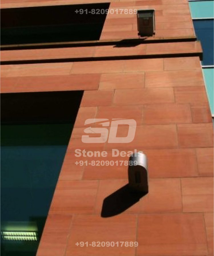 red stone cladding