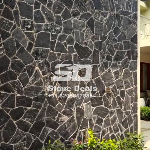 black slate stone outdoor cladding for walls