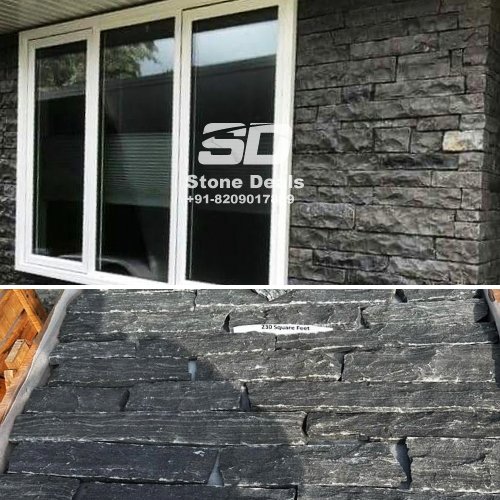 black stone veneer cladding