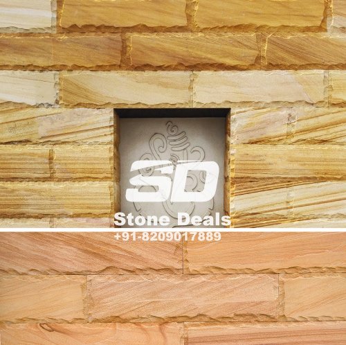 chipout design of wooden stone cladding tiles