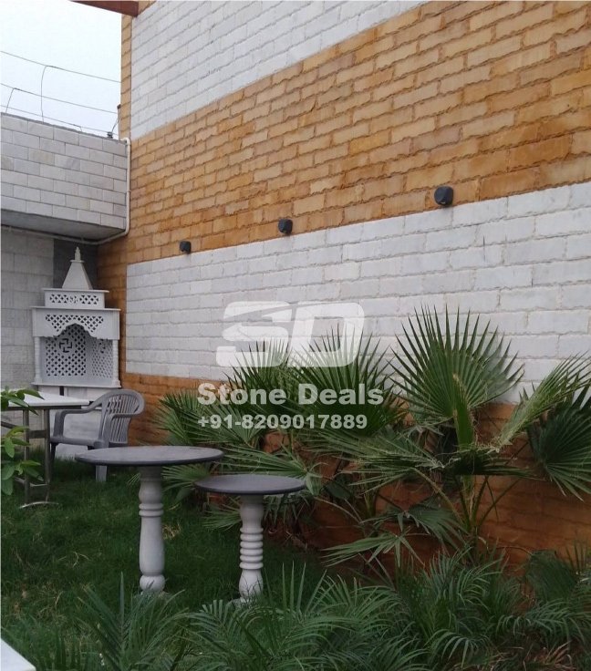 jaisalmer yellow and white marble wall cladding