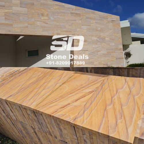 rainbow stone wall tile
