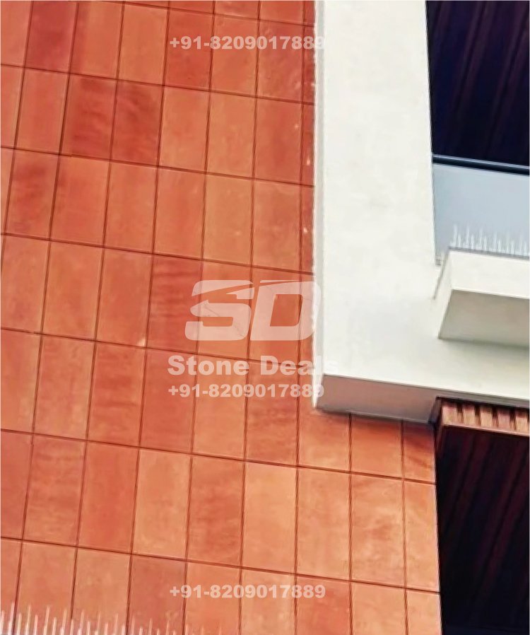red cladding stone
