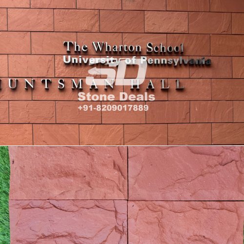 red sandstone cladding