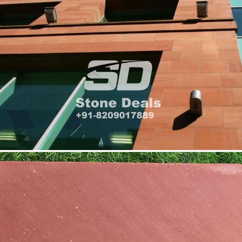 red stone cladding