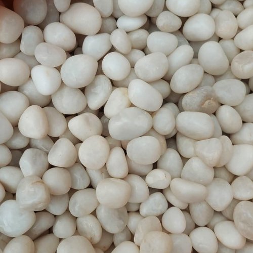 white marble polished pebbles