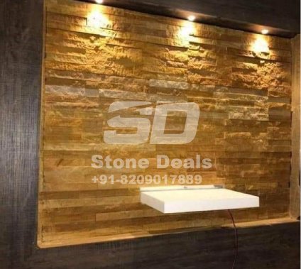 wooden stone slat wall panel